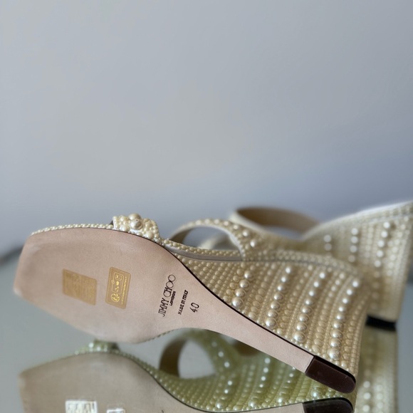 New JIMMY CHOO Bridal Sacoria 85 embellished wedge mules $1,950 40 - Picture 13 of 15